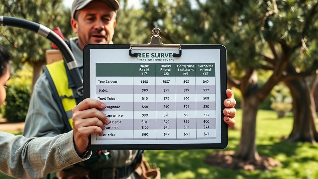 טבלת מחירים לסקר עצים